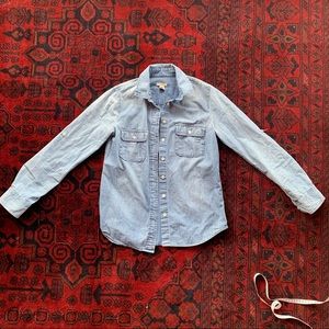 J.Crew Blue Chambray Button-Down Shirt, Sz 0